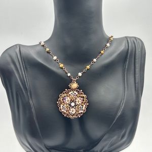 Vintage Amazing Kirks Folly Natural and‎ Lucite Beads Necklace #479
